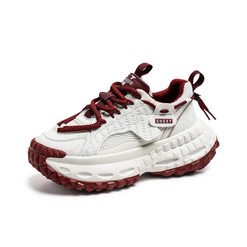 Kuding Cushioned Slip Resistant Abrasion Resistant Breathable Low Top Chunky Sneakers Men's-5