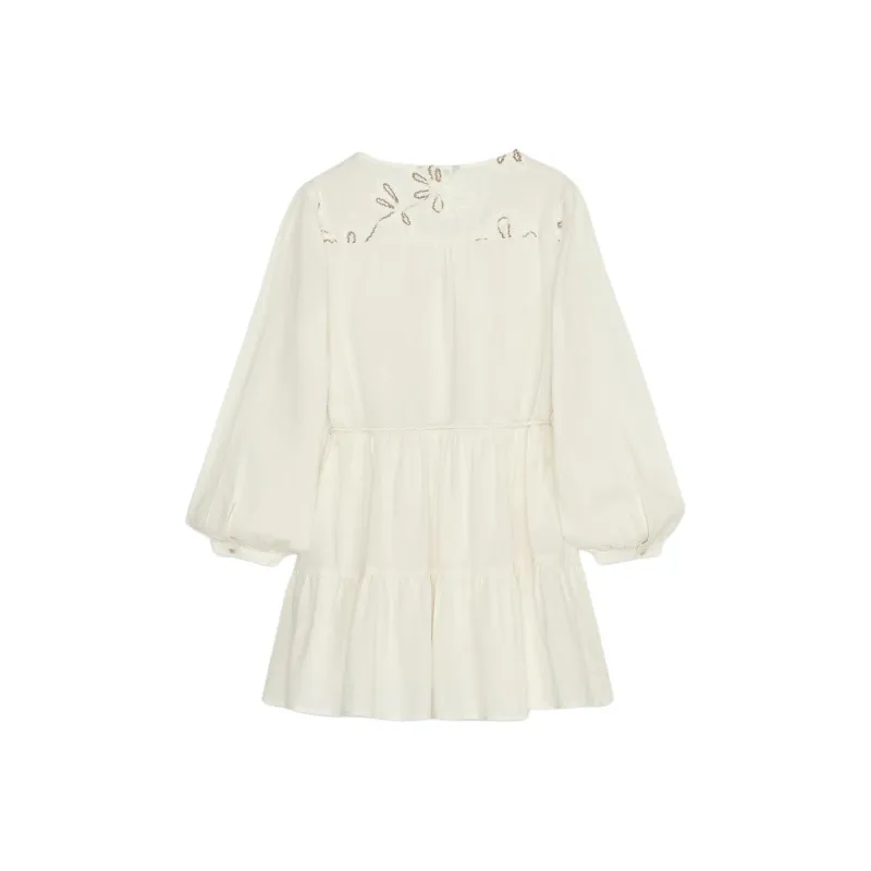 ZARA Long Sleeved Dress Women's Raw White-1