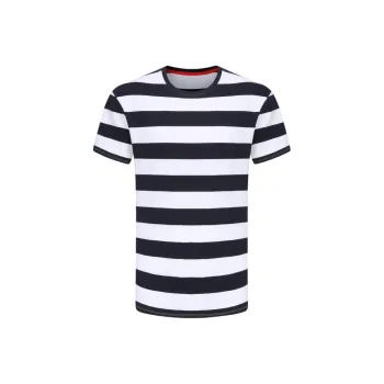 DECATHLON T Shirt Men's Snow/Blue Black/Triumph Red