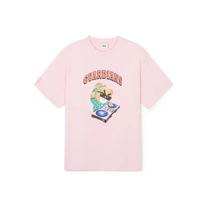 MLB Drop Shoulder Sleeve T-Shirt Unisex Pink-0