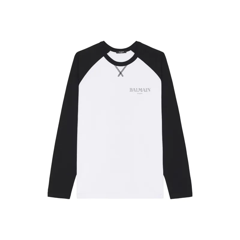 BALMAIN Logo Printed Long Sleeve T Shirt-0