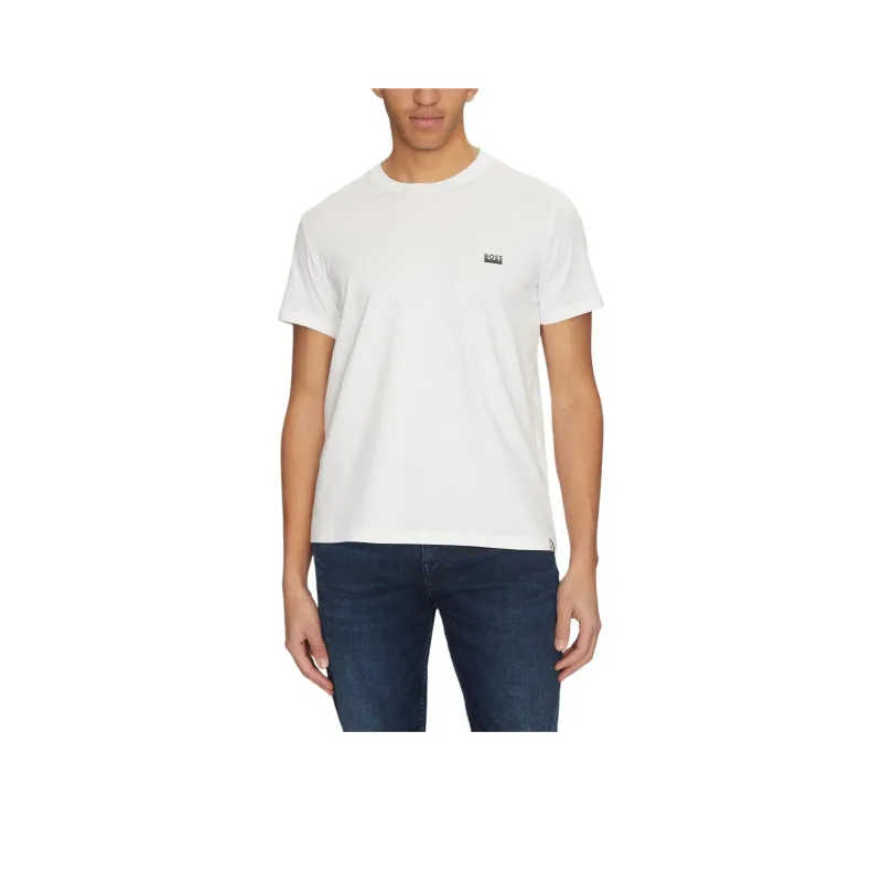 HUGO BOSS Logo embroidered Crew neck T shirt-0