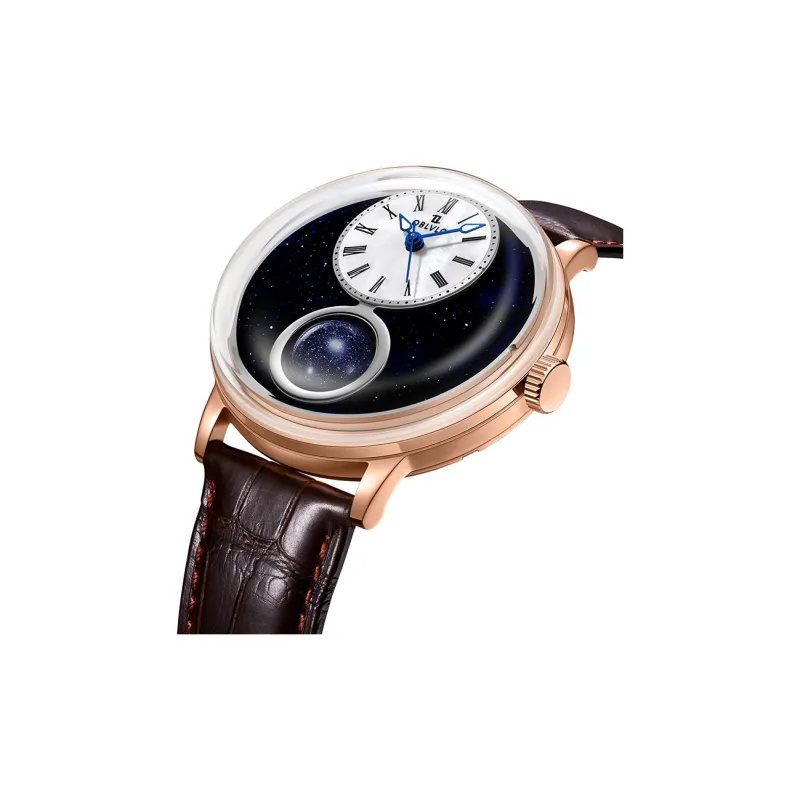 OBLVLO Automatic Mechanical Movement Cowhide Strap Men's Watches Blue Dial-7