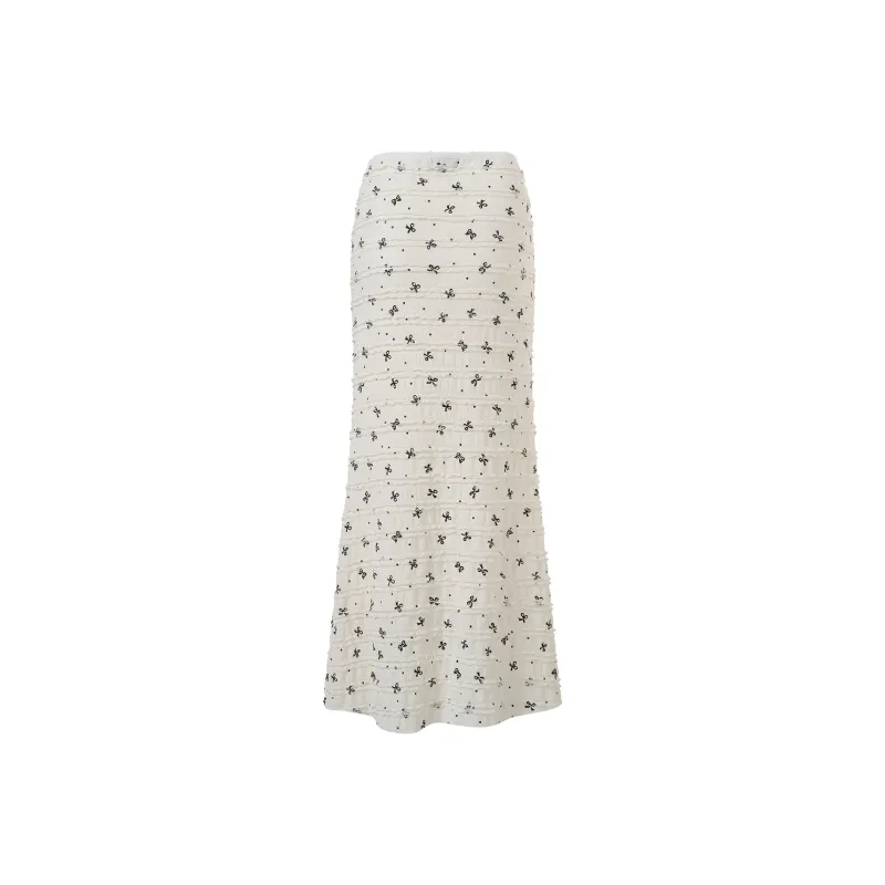 FOASIS Casual Long Skirt Women's Ecru-1