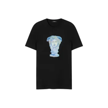VERSACE Medusa Head Embroidered Crewneck T Shirt