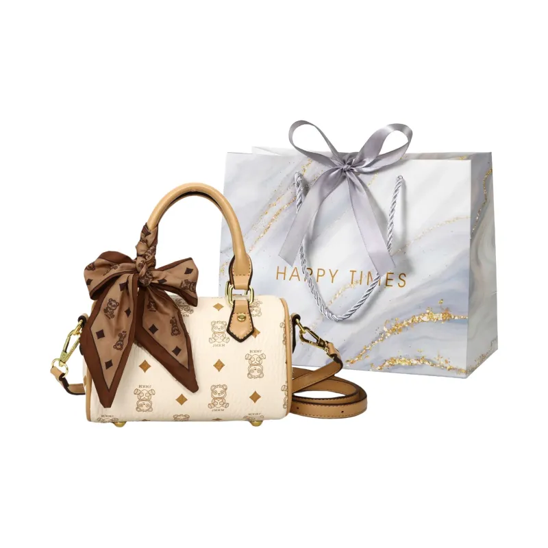 Miss Angel PU Shoulder Bag, Crossbody Bag, Handbag Women's Brown/Ecru-6