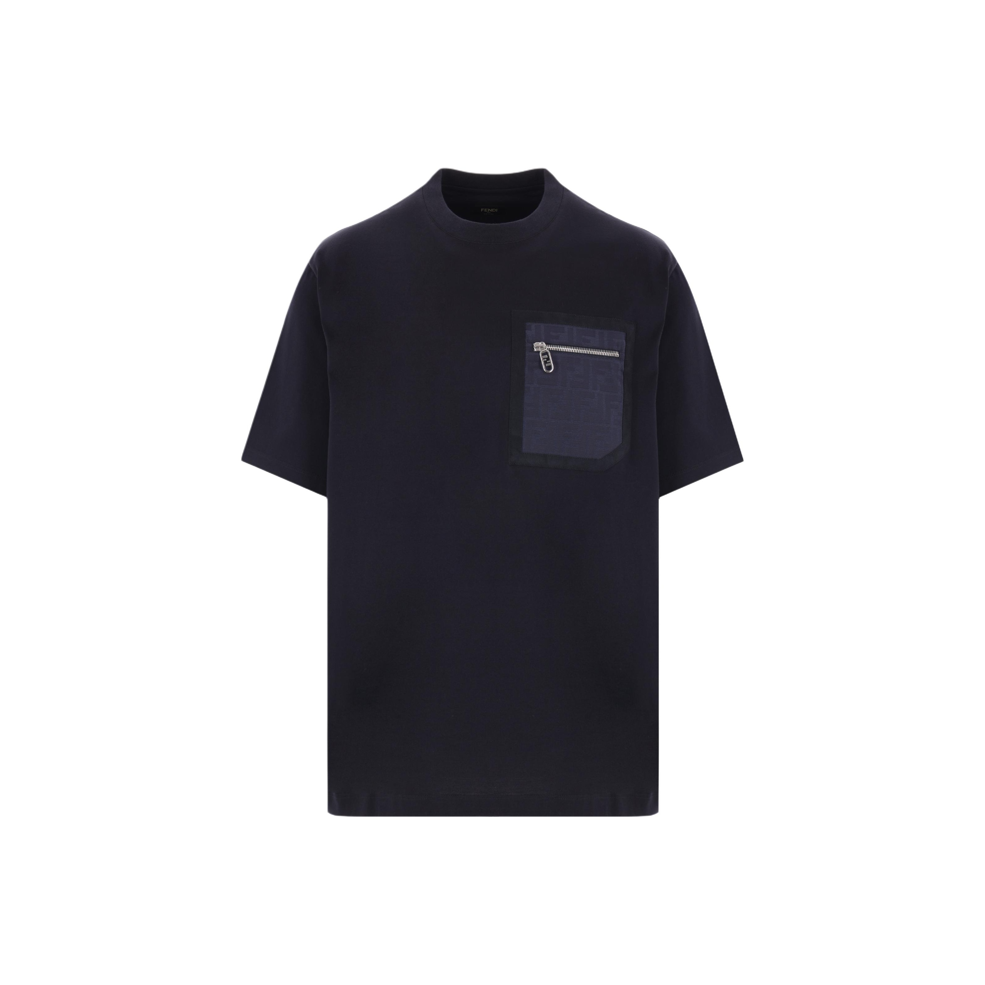 VIP【送料関税込】FENDI FCOTTON T-SHIRT Fendi - Velvet T-shirt with logo black - The Corner