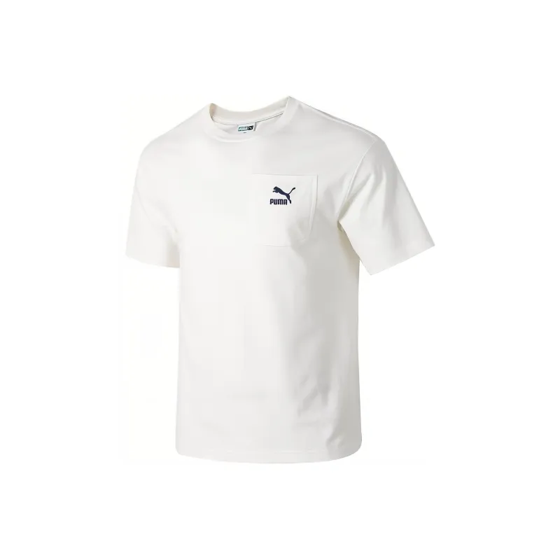 PUMA SS24 Drop Shoulder Sleeve T Shirt Men's White-0