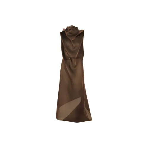 ISSEY MIYAKE SS25 Sleeveless Dress Women's Brown
