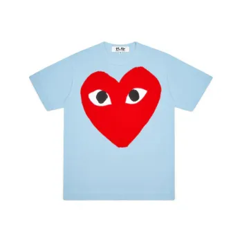 CDG Play T Shirts Unisex Blue