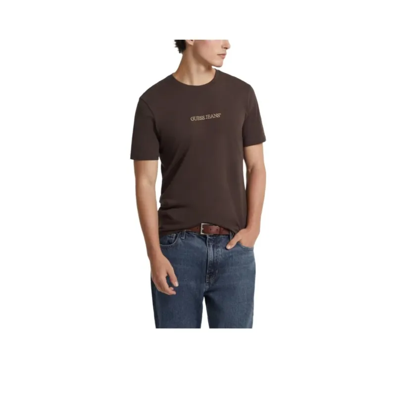 GUESS T-Shirts Men Brown-0