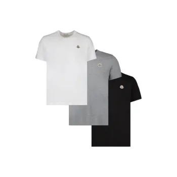 Moncler T Shirts Men 3 Pack White+Gray+Black