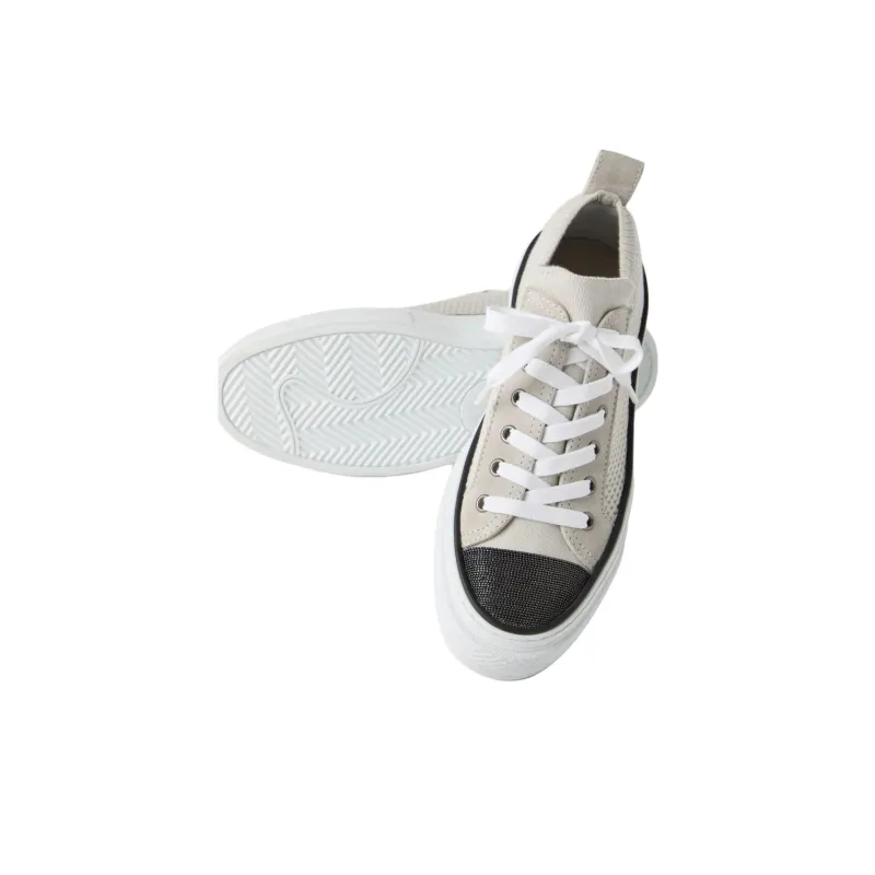 Brunello Cucinelli Knitted Lace Up Sneakers Women's-4