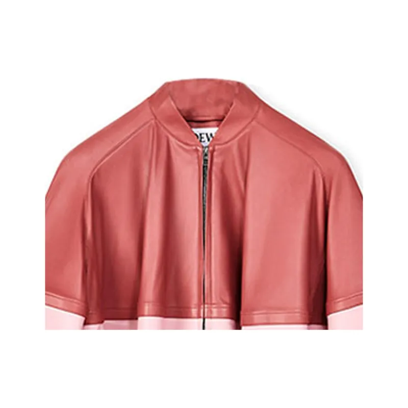 LOEWE Leather Bomber Jacket 'Pink'-4
