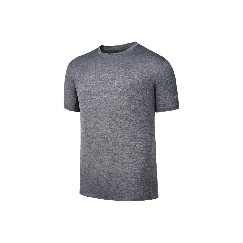 Saucony T Shirt Men's Black Heather Gray-0