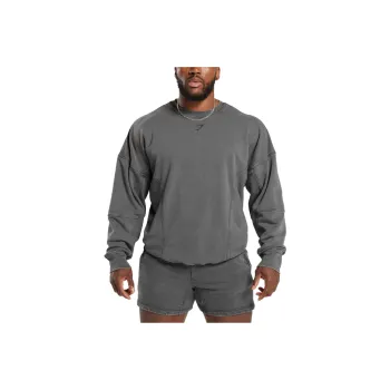 GYMSHARK Drop Shoulder Sleeve T-Shirt Men's Agate Gray