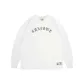 White Cursive Basic Curved Letter Long-Sleeved