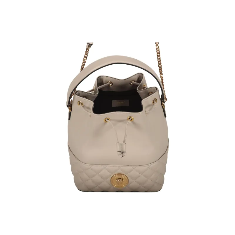 FANSIZHE La Medusa Lambskin Bucket Bag, Shoulder Bag, Crossbody Bag, Handbag Women's Oats Gray-4