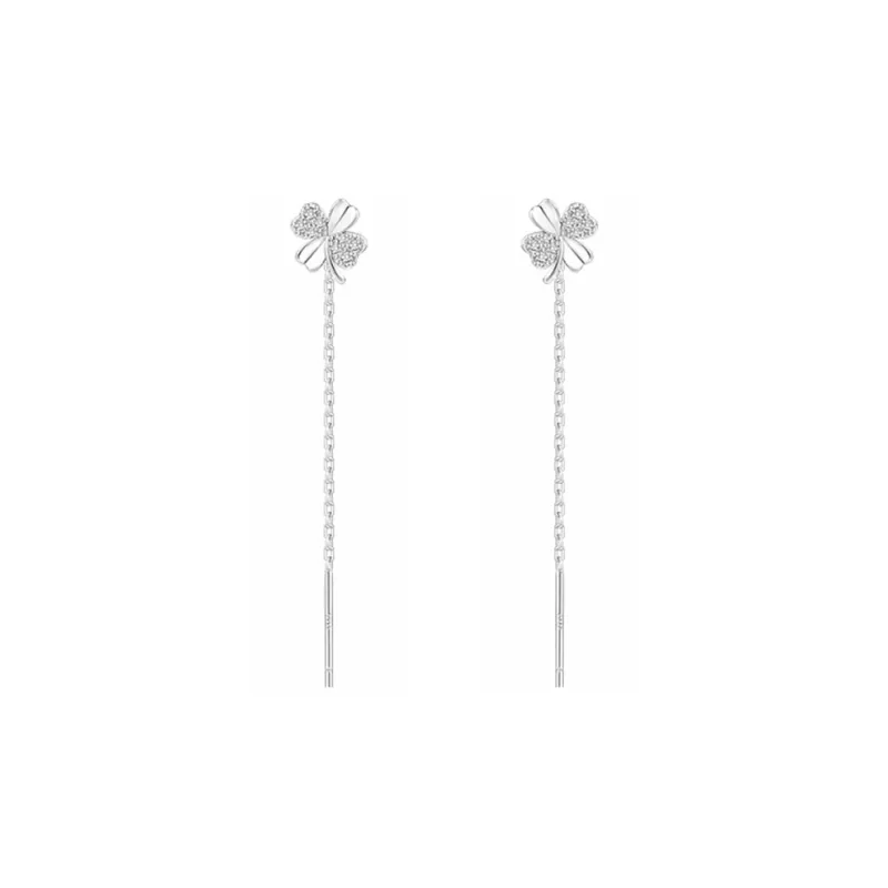 SHK Sterling Silver 999 Drop Earrings Women's-0