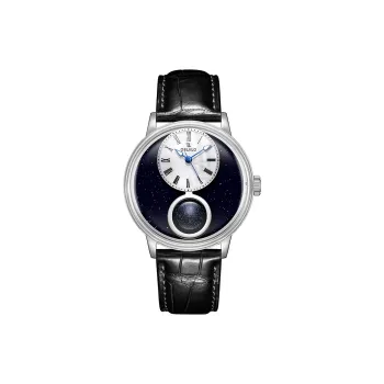 OBLVLO Automatic Mechanical Movement Cowhide Strap Men's Watches Blue Dial