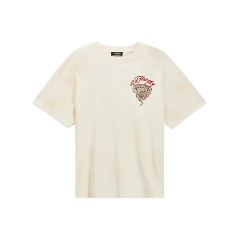 Ed Hardy FW24 T Shirt Men's Ivory White-0