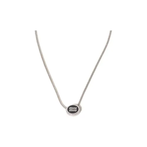 MIU MIU Enamel Necklaces Women's Silver