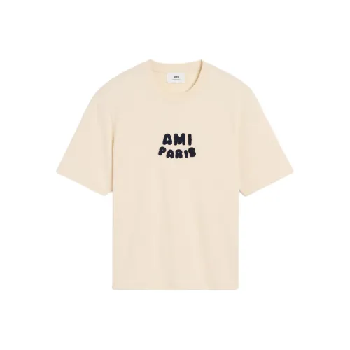 AMIPARIS Paris Logo Patch Crewneck T Shirt