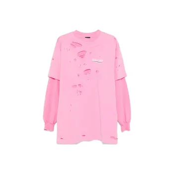 Balenciaga Destroyed Layered Long Sleeved T Shirt