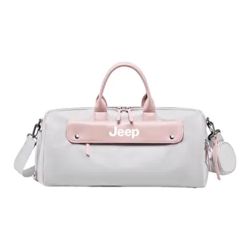 Jeep Polyester With PU Travel Bag Women's Gray & Pink
