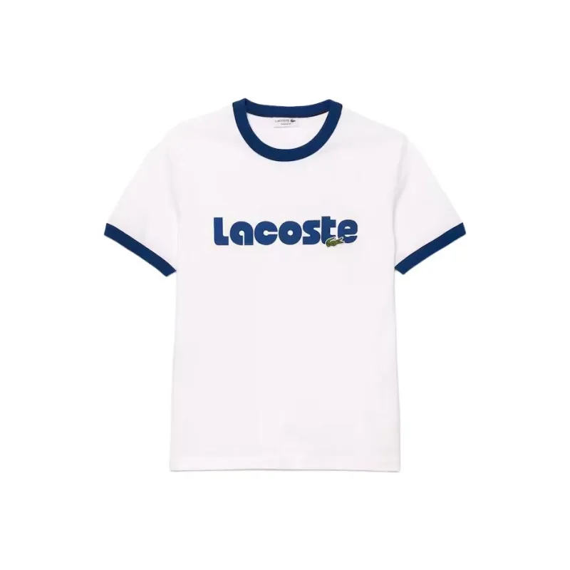 LACOSTE T Shirt Men's White Blue-0