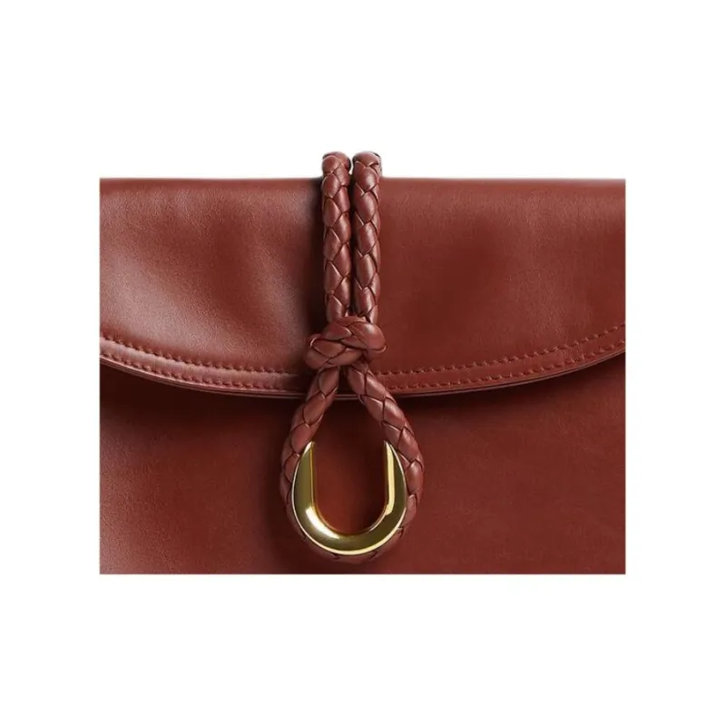 Bottega Veneta Cow Leather Crossbody Bag Unisex Sapele Red-5