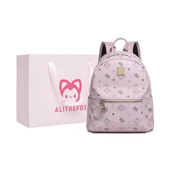 ALI THE FOX Synthetic Leather Backpack Regular Women's Pink/Milk Tea
