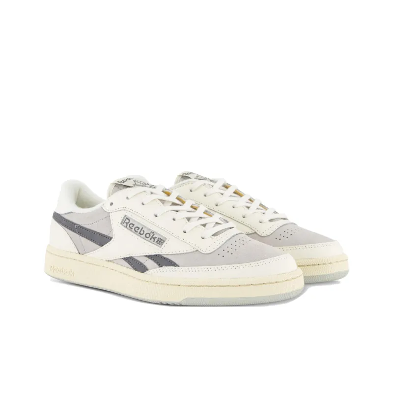 Reebok Club C Anti Slip Wear Resistant Low Top Skateboard Shoes Unisex Gray White-2