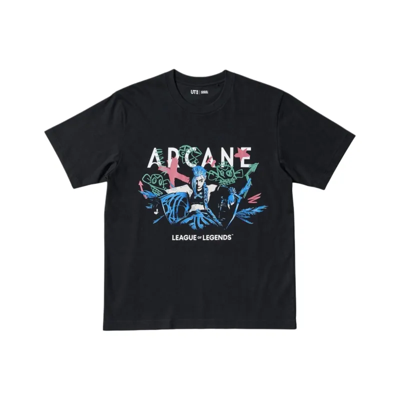 Lol X UNIQLO League Of Legends Collaboration T Shirts Unisex Black-0