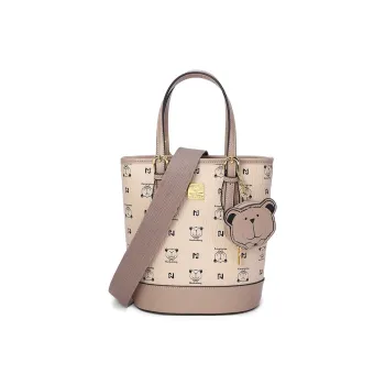 CLEVER& KETCH PU Handbag Regular Women's Khaki/Brown