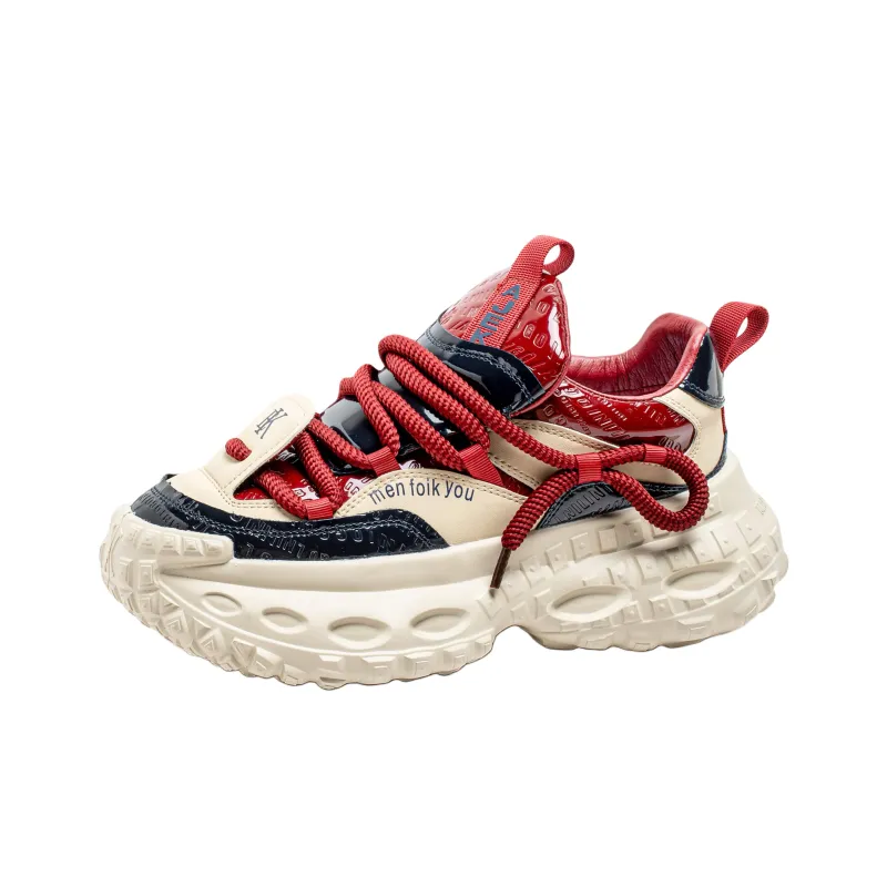 Team Bees Height Increasing Wear Resistant Slip Resistant Low Top Chunky Sneakers Men's-1