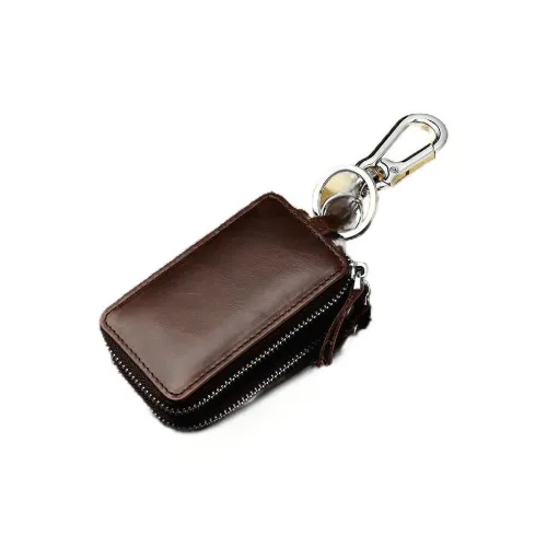OUZIHUANG Topcoat Waxed Leather Key Pouch Regular Unisex Multicolor
