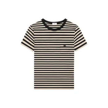 CELINE Triomphe Regular T shirt In Striped Jersey