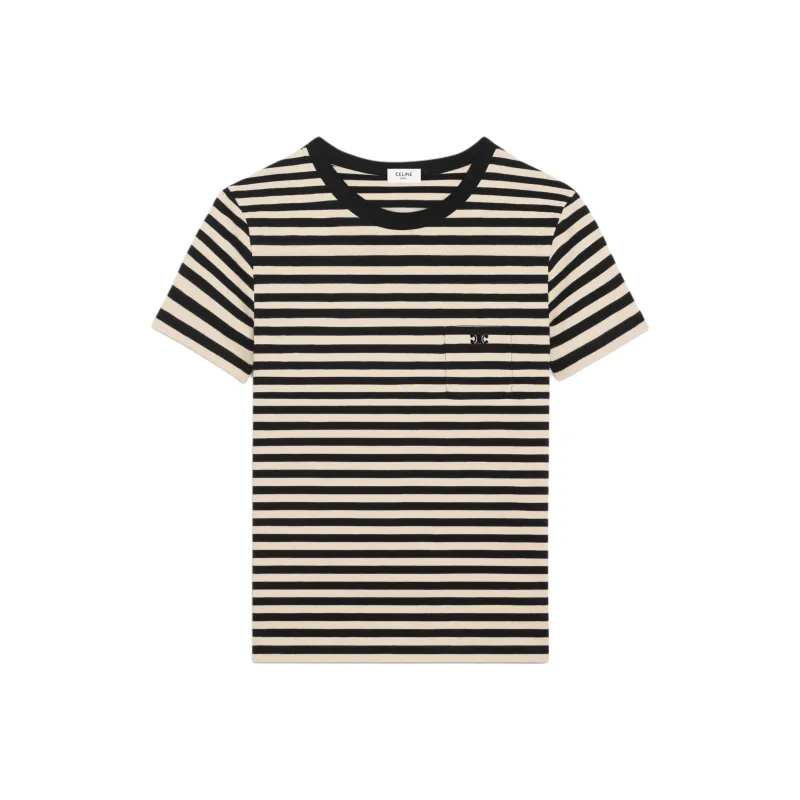 CELINE Triomphe Regular T shirt In Striped Jersey-0