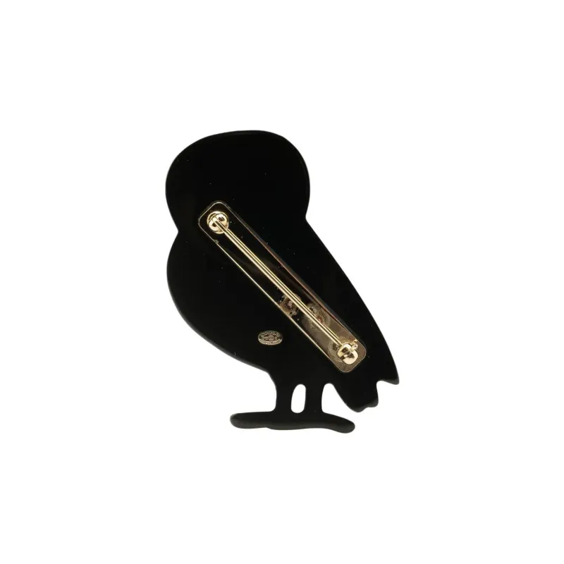 CHANEL 2018 Resin And Cc Crystal Owl Brooch Costume Brooch-1