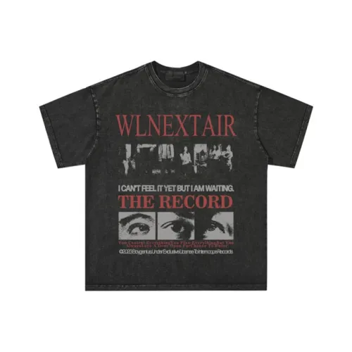 WLNEXT 블랙 남녀공용 티셔츠