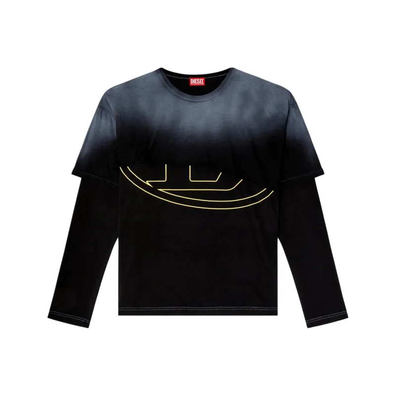 DIESEL Destroyed Layered Long Sleeve T Shirt-0