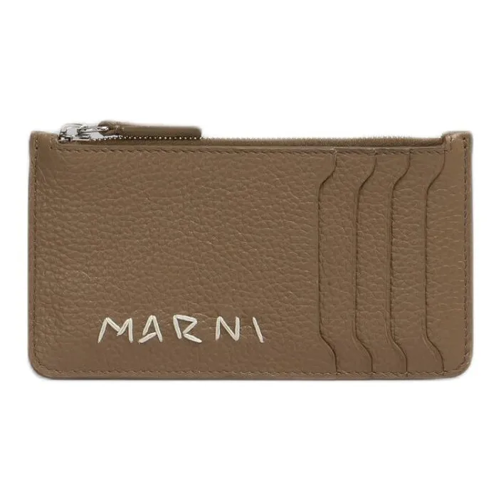 MARNI Mending Calfskin Wallet Men's Brown-0