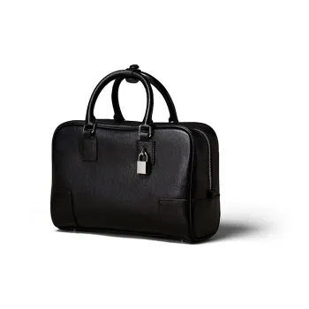 KAISER Cow Leather Handbag Regular Women's Black/Agate Gray
