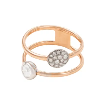 POMELLATO 18K Rose Gold, Rhodium Plated, Diamond Rings Women's