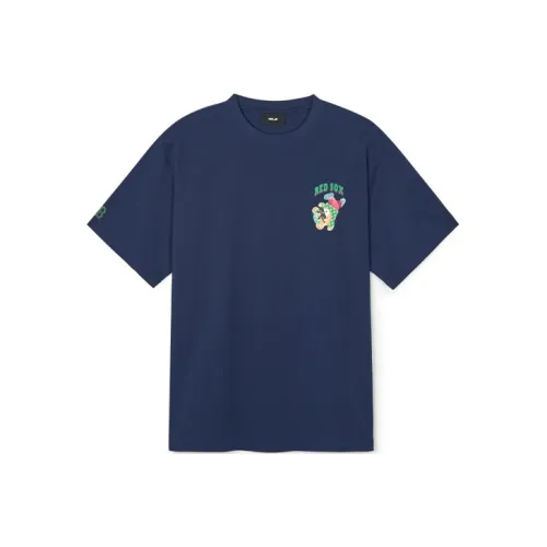 MLB Drop Shoulder Sleeve T Shirt Unisex Dark Blue