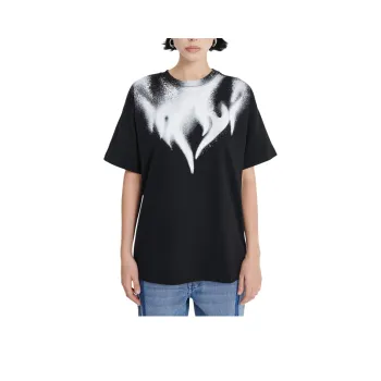 DION LEE FLAME PRINT OVERSIZED TEE T-Shirt Unisex Black/White