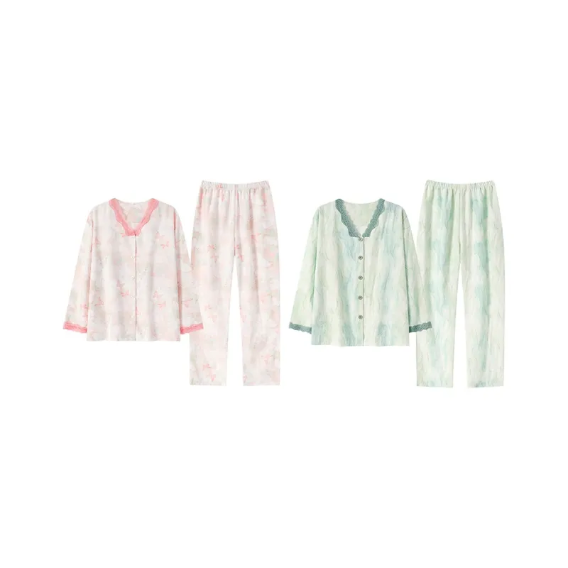 Herbal Primer Pajama Set Women's Combo Set-44