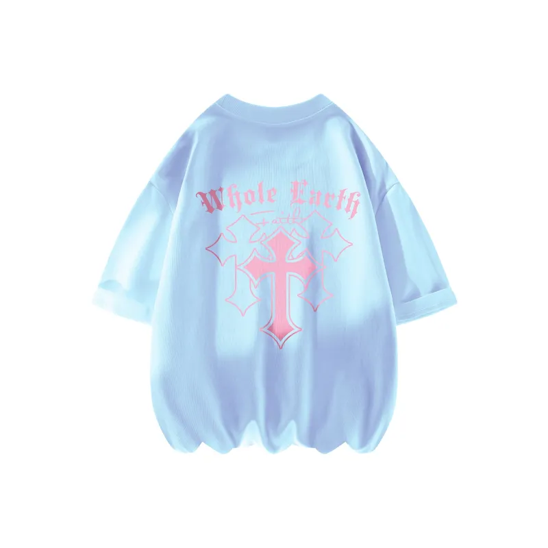 WHOLE EARTH Short Sleeved T Shirts Summer Unisex-11
