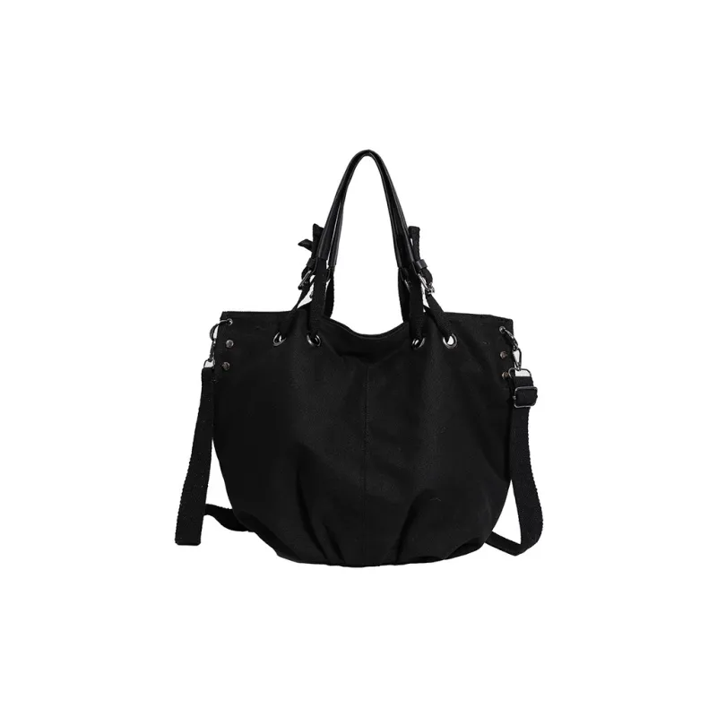 S.REPHEN Canvas Shoulder Bag, Crossbody Bag, Handbag Unisex Black/Khaki-0